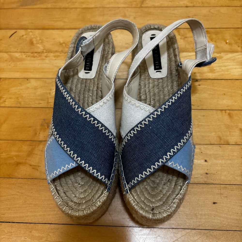 Alice and Olivia Denim Espadrille Sandals